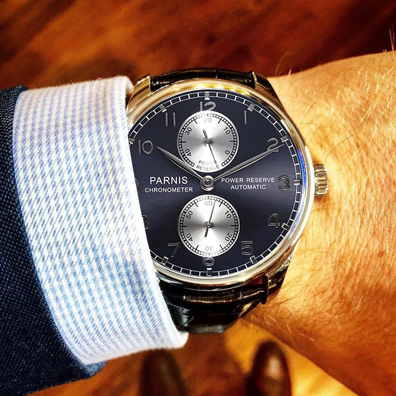 

Parnis 43mm Mechanical Automatic Watch Men Luxury Self Winding Men's Watches Sapphire mekanik kol saati relogio automatico 2019