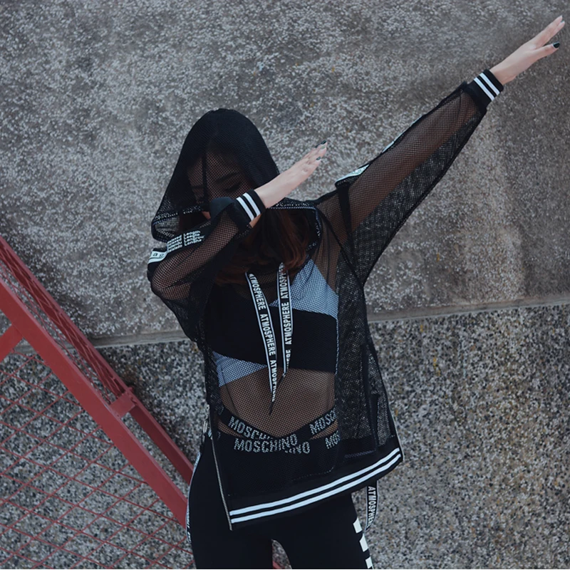 

Black Mesh Of Loose Top Jazz Dance Costume Sexy Hollow Clothing For Girls Competition Hip Hop Street Dance Clothes DQT1158