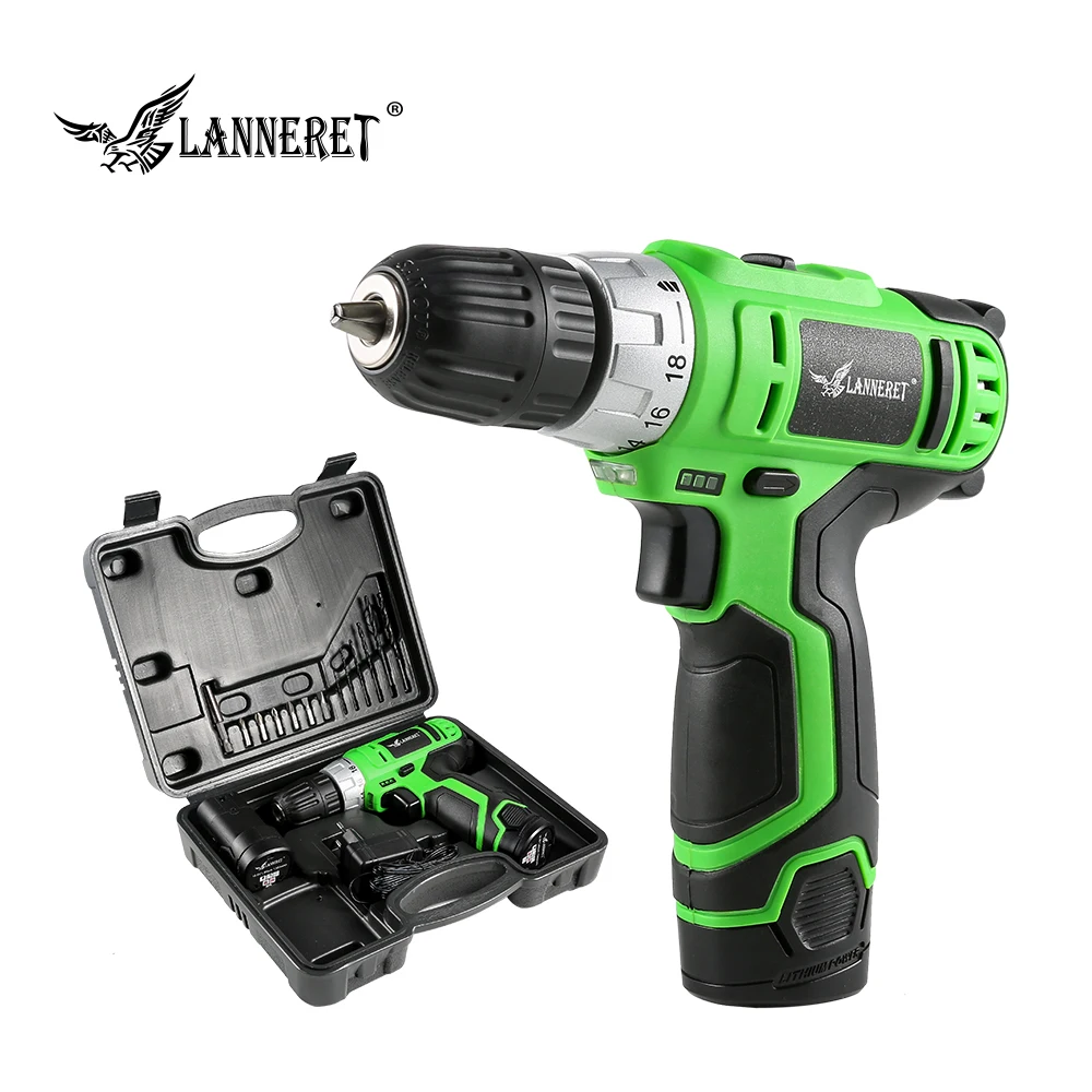 

LANNERET 10.8V Electric Screwdriver Cordless Drill Wireless Power Driver 2-Speed Rechargeable DC Lithium-Ion Battery Power Tool