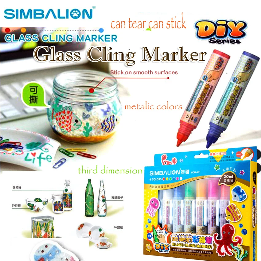 

simbalion ceramic tile markers draw three-dimensional graffiti pen metallic colors diy markers paint refrigerator mobile phones