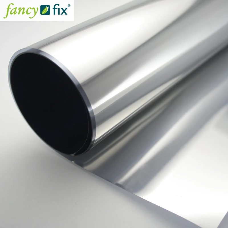 One Way Reflective Mirror Film Anti UV Heat Control Privacy Solar Window Film Static Cling No Glue Tint