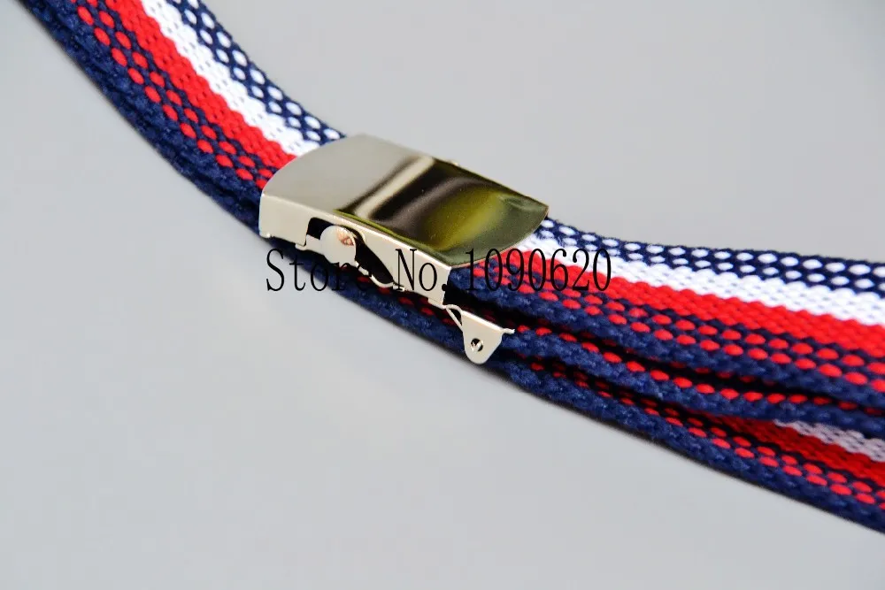 DKBLINGS Children belt boy striped canvas belt with shiny buckle flexiable length toddlers stripe 85x3.0cm