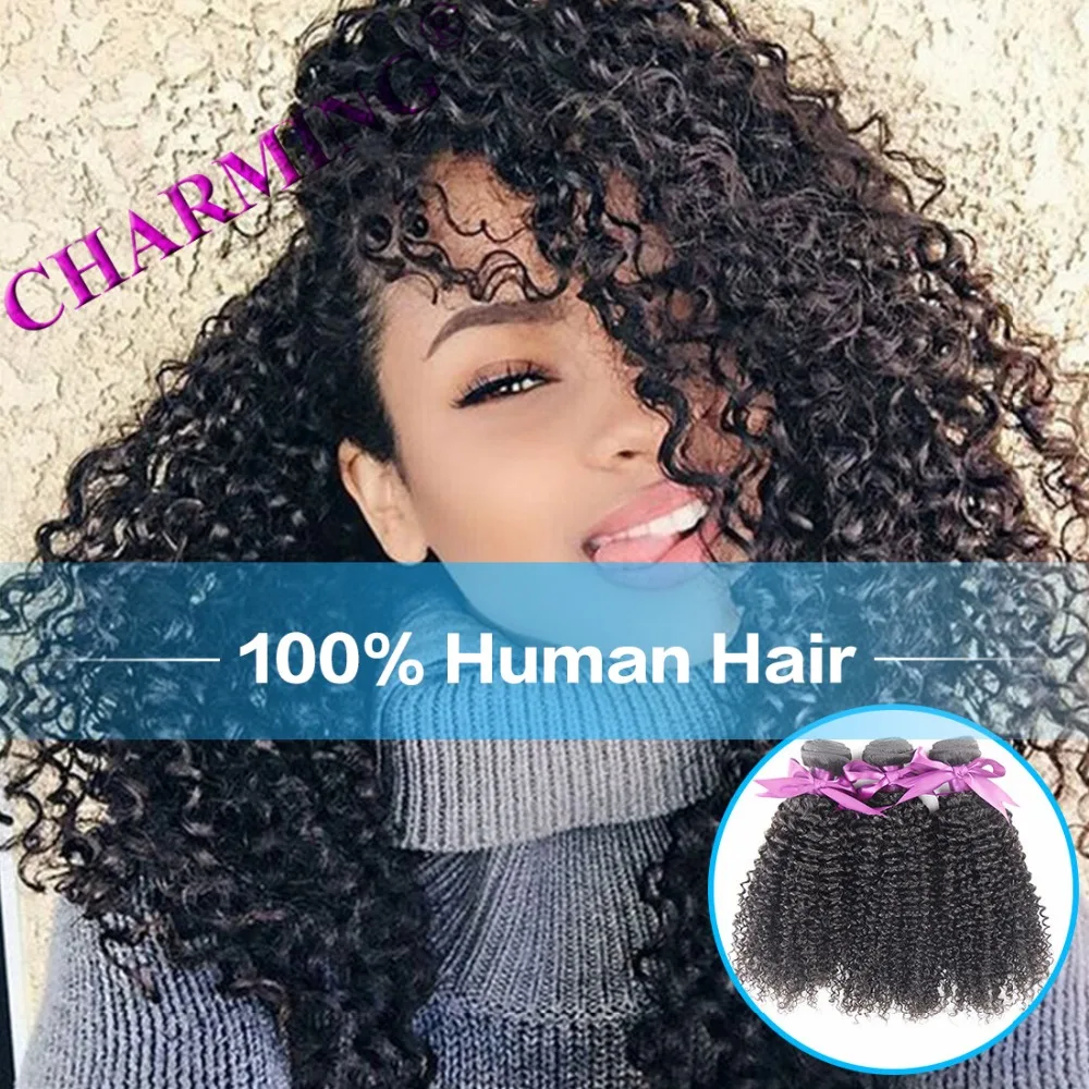 

Charming 8a Grade Virgin Unprocessed Human Hair Malaysian Virgin Hair Kinky Curly 1 Bundles  Weaving Hair Hair Extensions