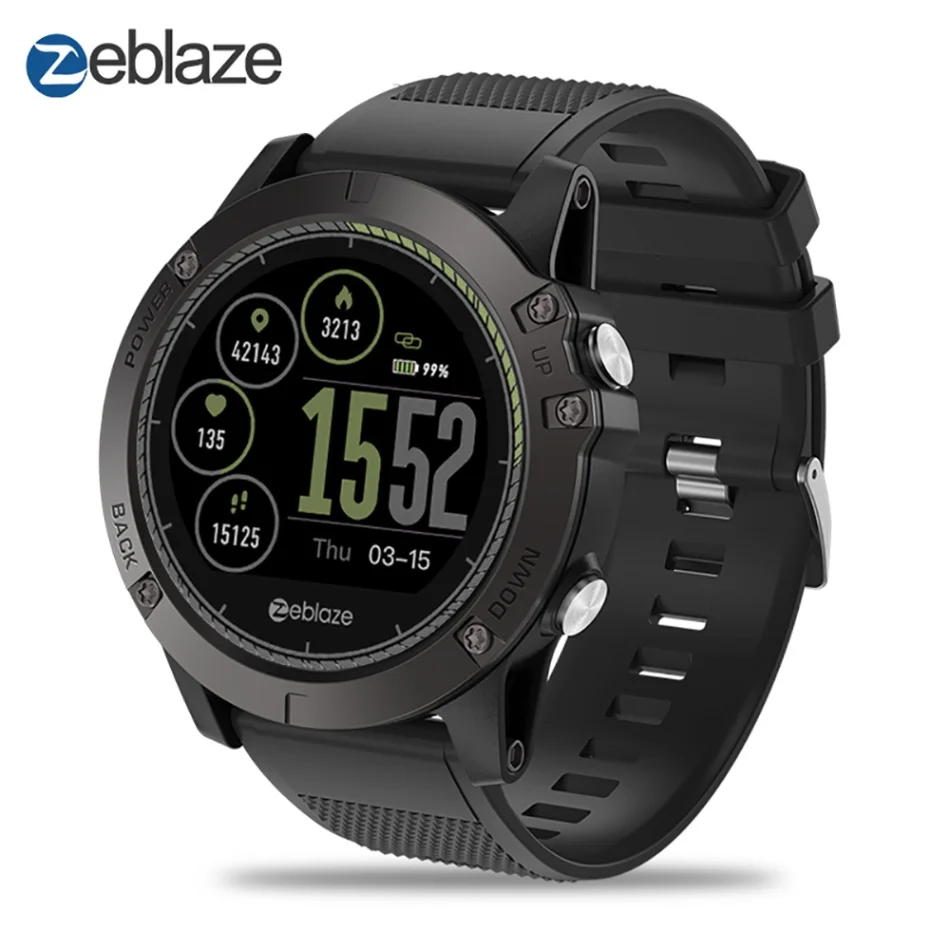 Zeblaze VIBE 3 HR умные часы для мужчин IP67 Водонепроницаемый фитнес-трекер Шагомер напоминание о звонках ips-дисплей умные часы для iOS Android - Цвет: Черный