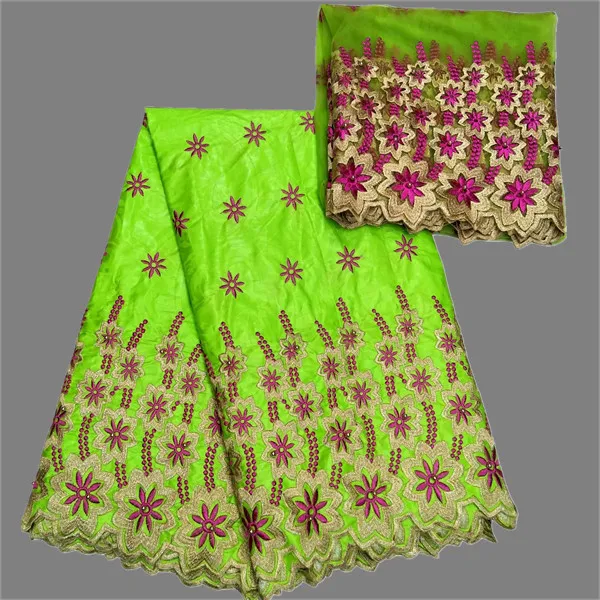 

New coming African embroidery bazin lace fabric with French net lace fabric IKBN12 (5+2)