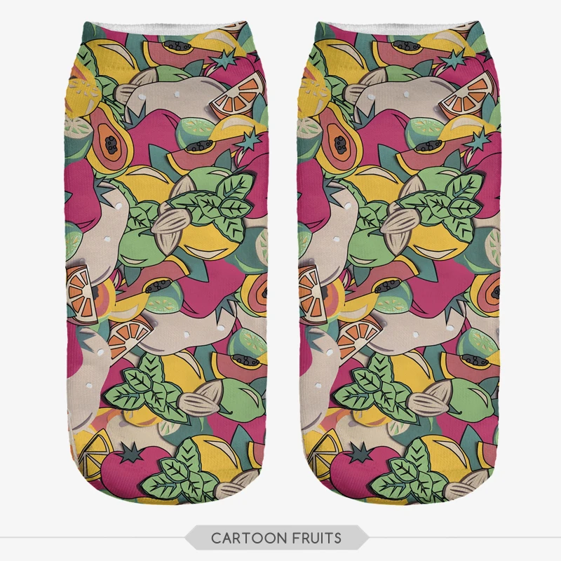 Женские носки в стиле Харадзюку с принтом ананасов|3d printed socks women|3d print sockslow cut ankle |