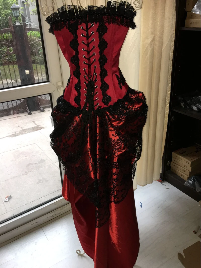 Sexy Red Prom Dresses 2018 Burlesque Corset Dresses For Women Evening Party Dresses For Girls 1
