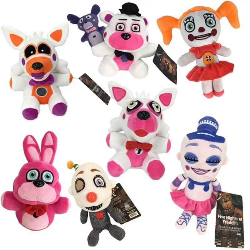 1 шт. 18 см FNAF Мягкие игрушки кукла пять ночей у Фредди медведь Фредди Бонни и Чика Фокси плюшевая мягкая игрушка для Дети Детские подарки