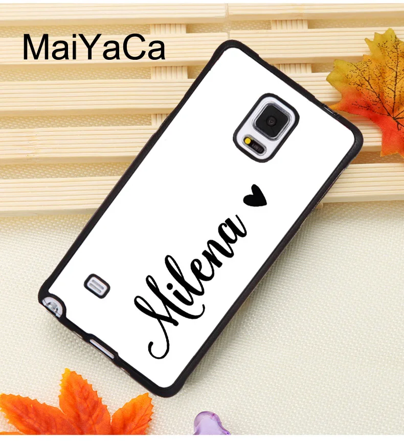 MaiYaCa персонализированные рукописные названия на заказ свадебные телефонные чехлы для samsung S5 S6 S7 edge S8 S9 S10 plus Note 9 5 8 крышка