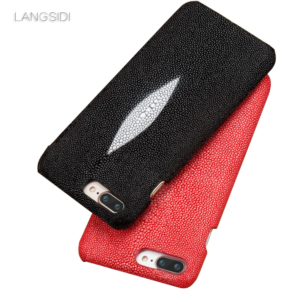 

wangcangli custom made for iphone case Pearl fish cover leather phone case for iphone 7Plus case Handmade custom phone case