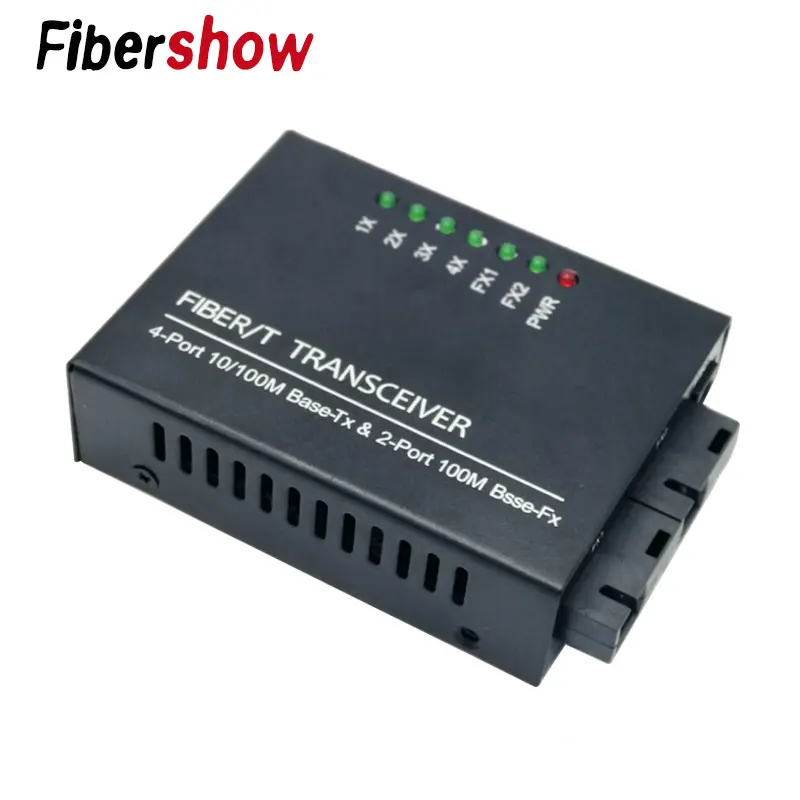 

Ethernet Fiber switch 4 RJ45 2 SC Optical Media Converter Single Mode fiber Port 10/100M