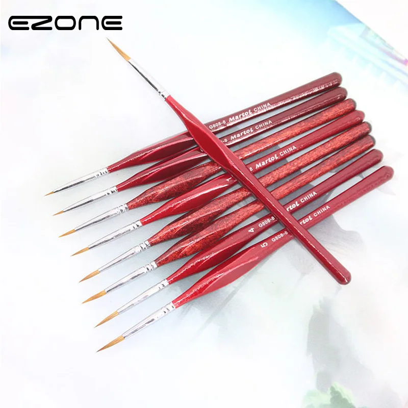 

EZONE Red Wolf Paint Brush Line Drawing Pen Fine Hand-painted Hook Line Pen Sharp Tip Watercolor Drawing Brush Oil Art Supplies