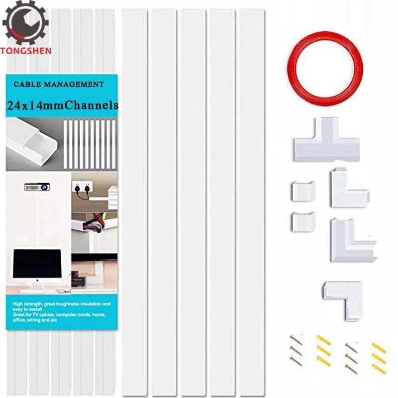 Cubierta de Cable de 24x14mm, Canal eléctrico de PVC para ocultar Cables, canal de gestión de Cables, corrector Cable de TV|Conductos de - AliExpress