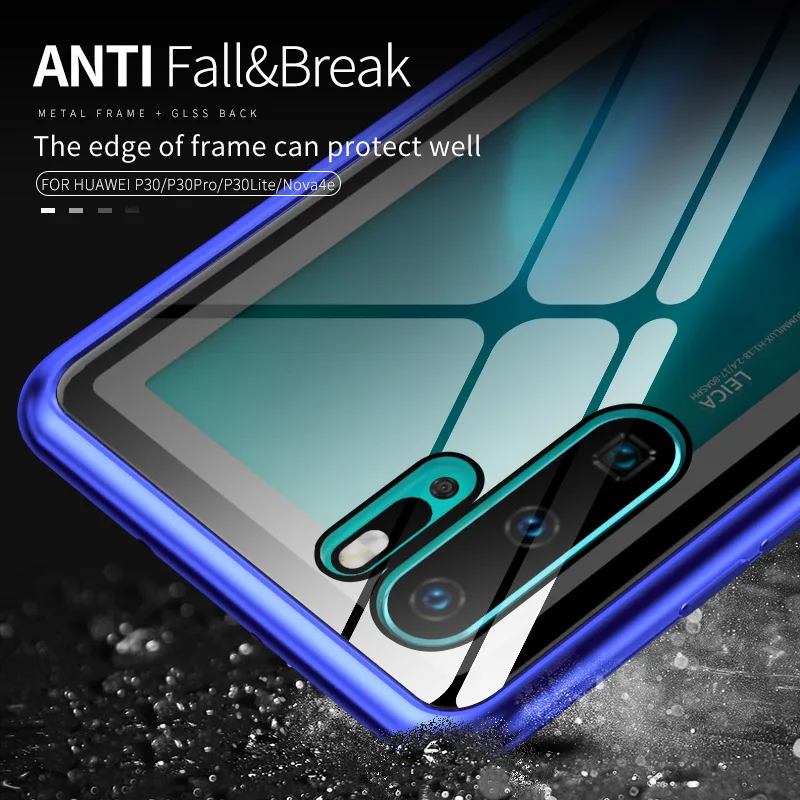 Suntaiho для Huawei P30 Pro Магнитный чехол передний + задний двусторонний 9H закаленное