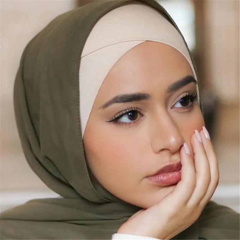 

2019 Full Cover Inner Hijab Caps Muslim Turban Hat For Women Islamic Underscarf Bonnet Solid Modal Neck Head Under Scarf Hats