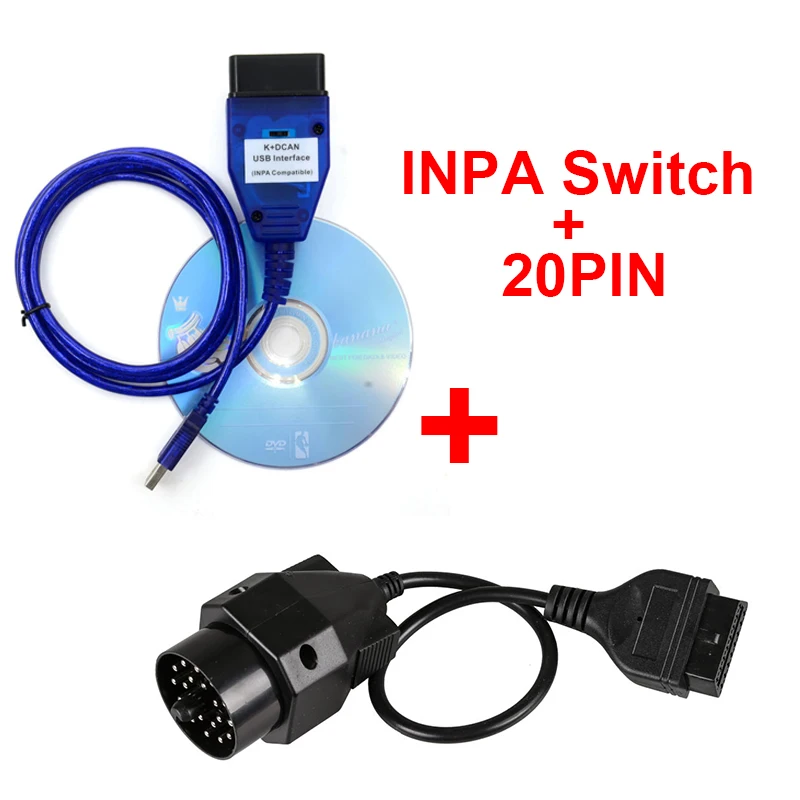 Для BMW INPA K+ CAN K CAN INPA с чипом FT232RL с переключателем для BMW INPA K DCAN USB интерфейсный кабель для BMW K CAN Inpa - Цвет: inpa with 20pin