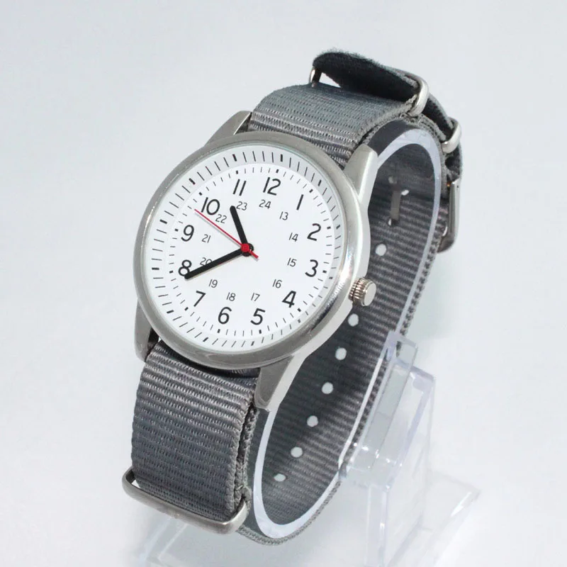 Высокое качество для мужчин мальчик для женщин часы дамы студент часы 20 мм нейлон часы ткань ремешок Мода кварцевые наручные часы U46F2 - Цвет: Grey
