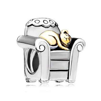 

Free shipping Cat In Chair Charm fit Pandora bracelet