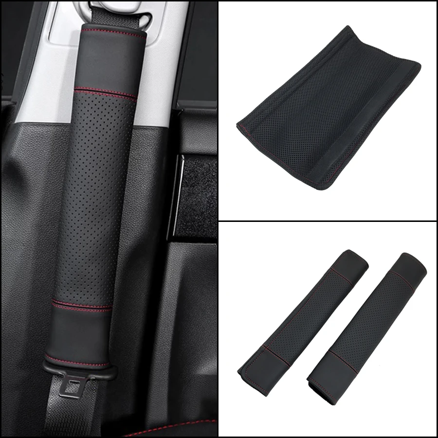 

2PCS Microfiber High Grade Leather Car Seat Belt Padding Covers Seat Harness Protect Shoulder Pad Cushion For VW Benz Audi BMW