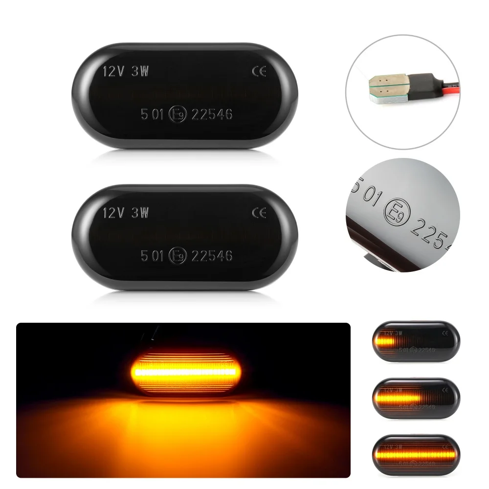 

2pcs Sequential Blinker Side Marker Light For Nissan Navara Micra 350Z Z33 Note E11 Pathfinder Qashqai Car LED Turn Signal Lamp