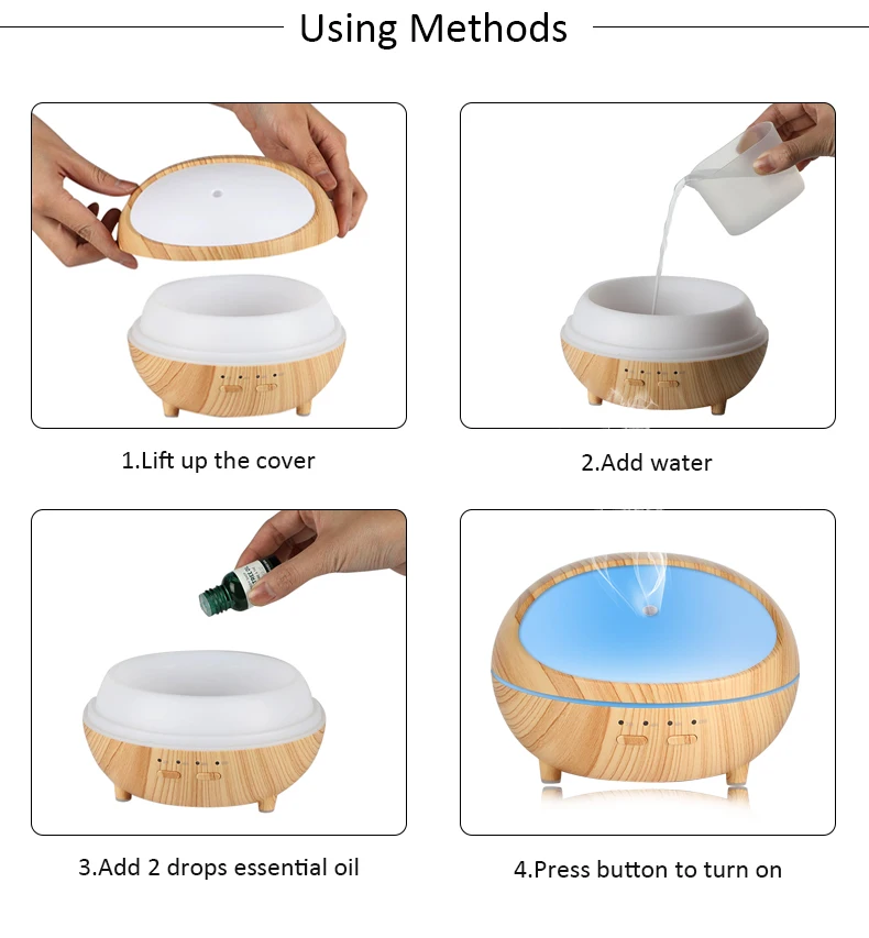 Air Humidifier Household Essential Oil Diffuser Aroma Lamp Aromatherapy 5