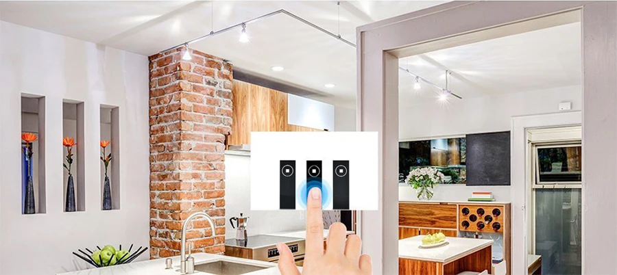 MAIFOM Wifi Remote Control Switch Glass Touch Panel Ewelink App Smart Switch US Standard App and Touch Control Light Switch (4)