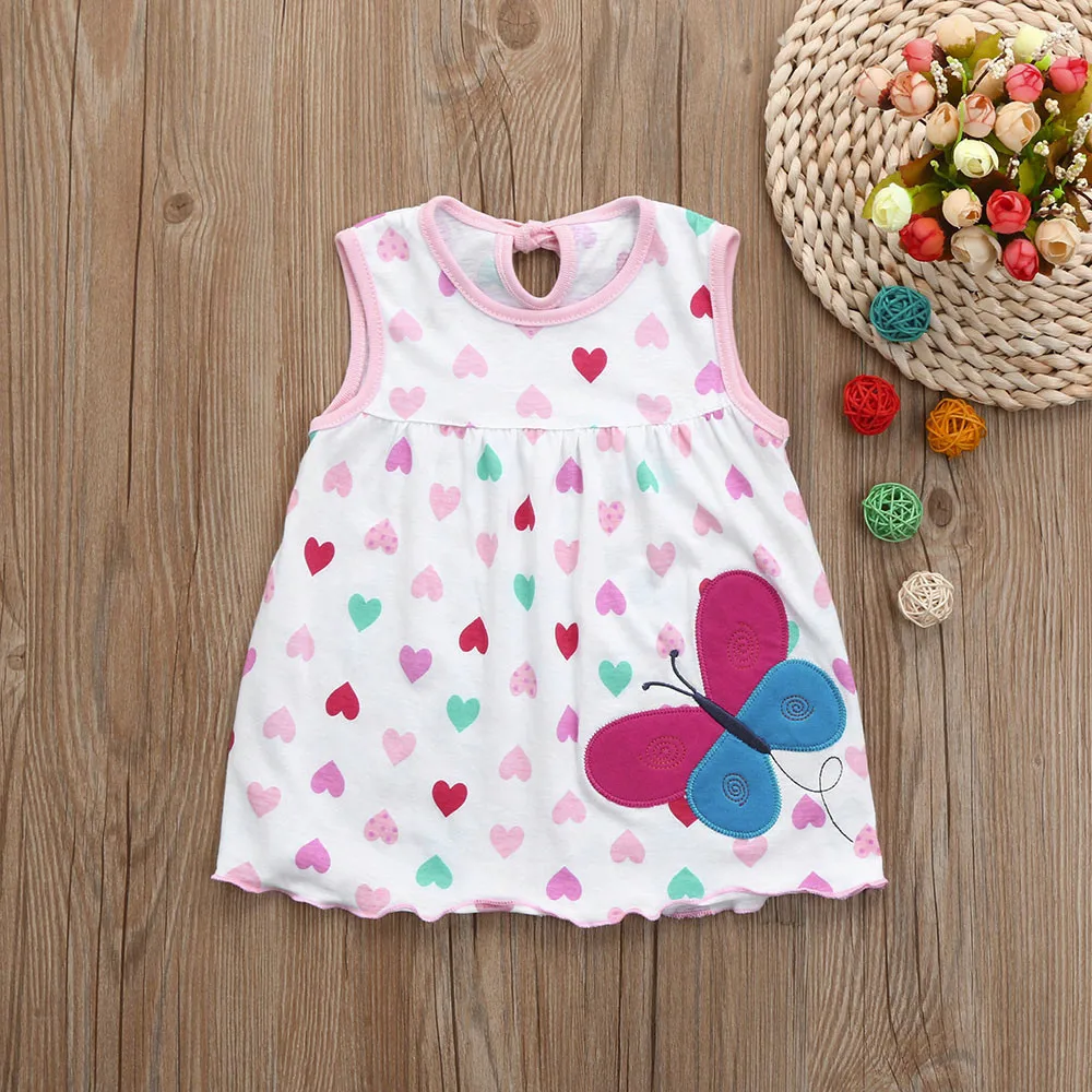 USPS/милое хлопковое Полосатое платье в горошек с цветочным принтом для маленьких мальчиков и девочек, футболка, жилет, Прямая, подарок