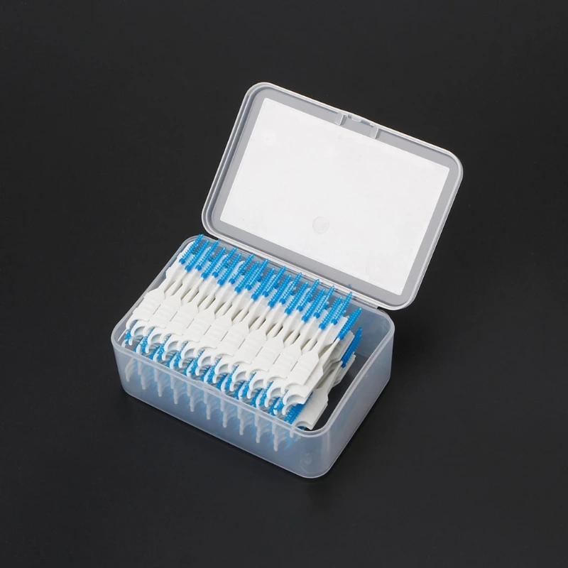 

120pcs Double Floss Head Hygiene Dental Silicone Interdental Brush Toothpick TONG7