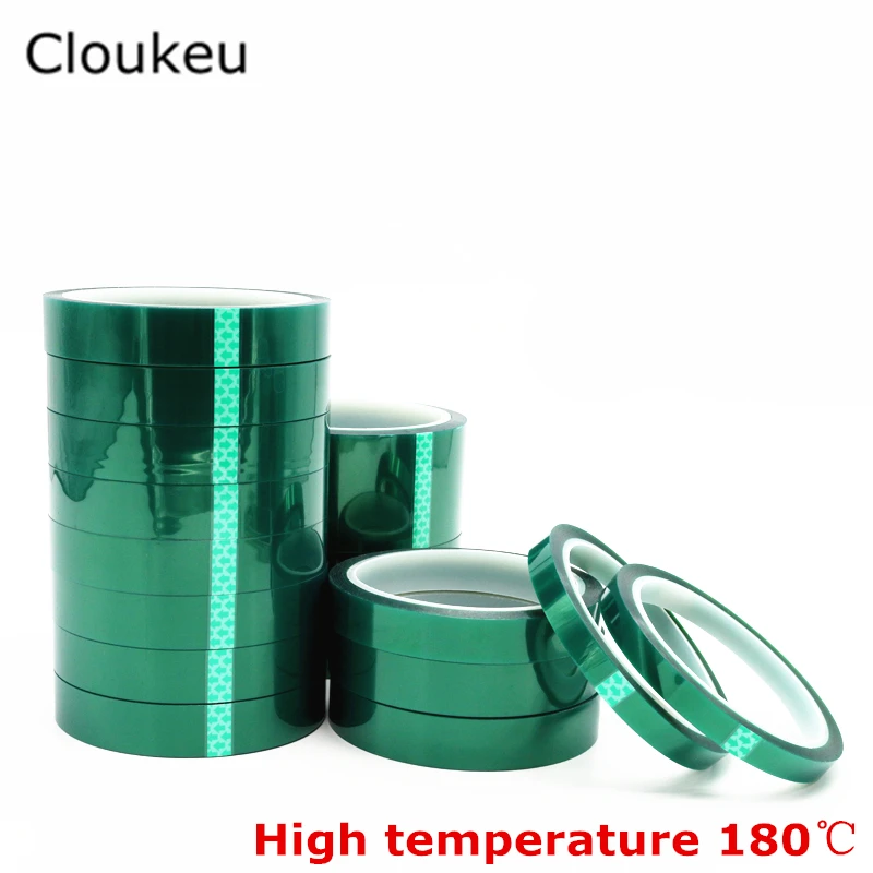 

33Meters PET Green High temperature tape Spray painting Electroplating protective film tape 3MM 5/8/10/12/15/18/20/25/30/35/40MM