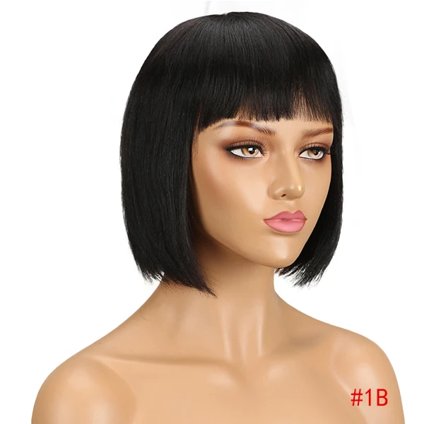 Rebecca pixie cut wigs Cheap Wholesale Short Afro Kinky Curly Wig 100% Human Hair Natural Hair Bob Straight Wigs For Black Women