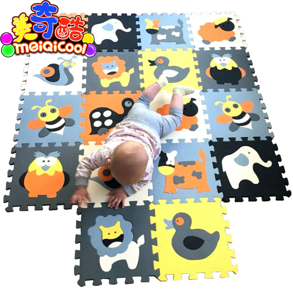 Обучающий детский коврик MEIQICOOL 30*30*1 см 9/18 экологичный нетоксичный для ползания