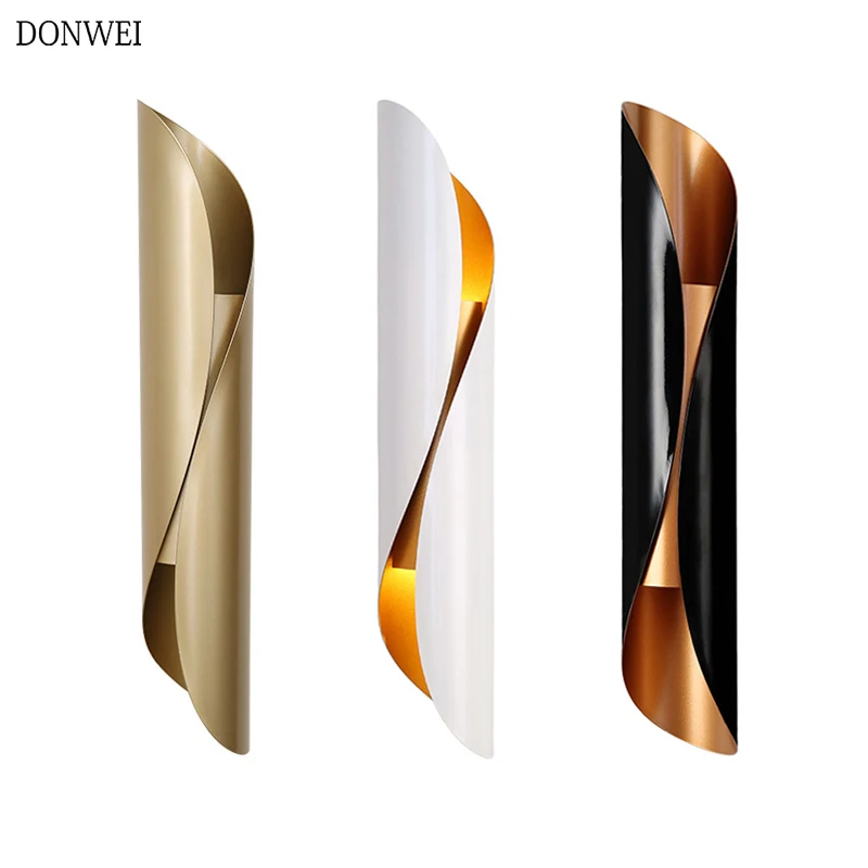  Modern Aluminum tube wall light E27 Light fixtures gold black Nordic restaurant living room aisle c - 33008177764