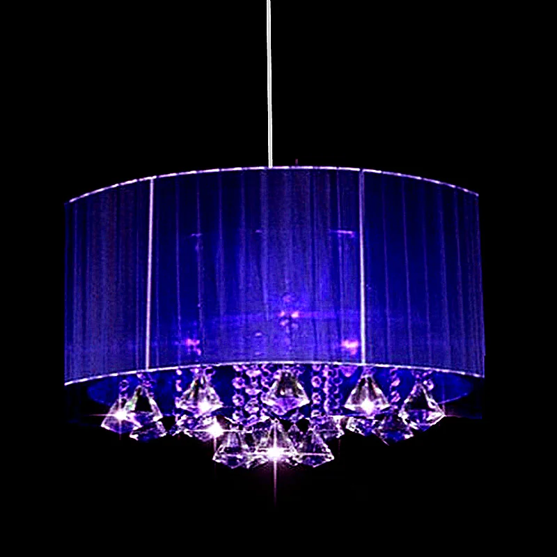 Օվալ ժամանակակից Պարզ նորաձևության հյուրասենյակ Սենյակի լուսավորող լուսաշող կախազարդ լույսեր Խոզանակով գործվածքների լուսամփոփ k9 բյուրեղային լուսավորություն