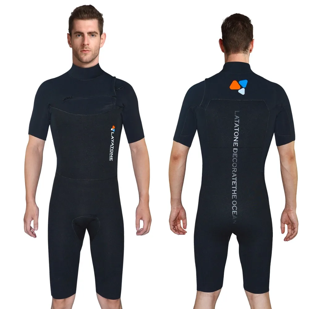 LayaTone Wetsuit Shorty Men 3mm Neoprene Diving Suit Surfing Snorkeling