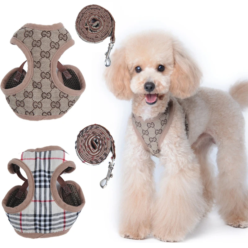 Fashion Dog Harness Leash Set Soft Pet Vest Harnesses for Small Dogs