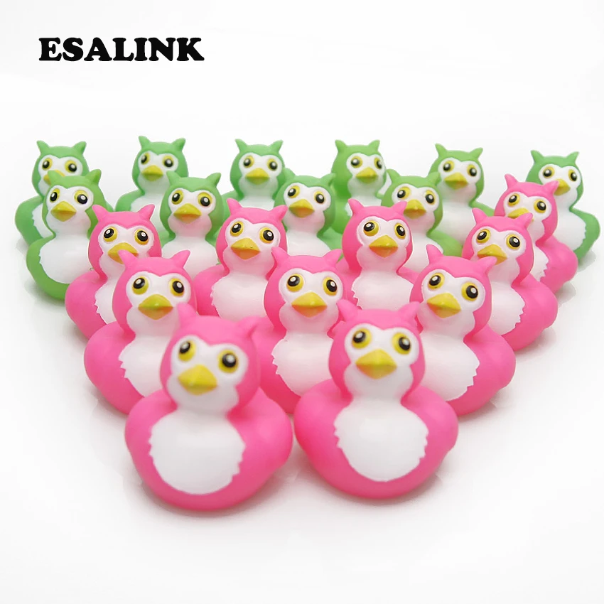 

10pcs environmentally rubber baby shower bath floating squeeze soulding dabbling mini owl shape ducks kids bathroom water toys