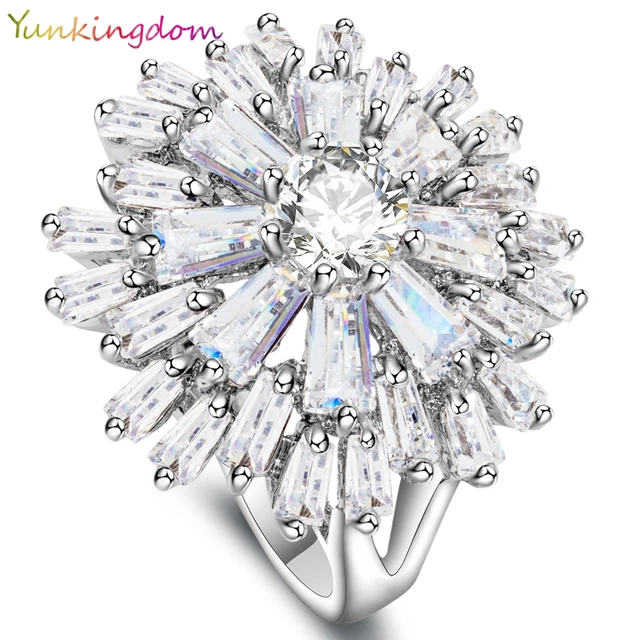 Yunkingdom Engagement Ring for Women Wedding Band Zircon Gold Color zircon cryst Yunkingdom Engagement Ring for Women Wedding Band Zircon Gold Color zircon cryst