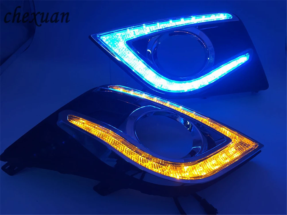 CSCSNL 1 комплект для Nissan Sentra DRL дневные ходовые огни 12 В светодиодные противотуманные фары крышка с т ходовой желтый сигнал и синий