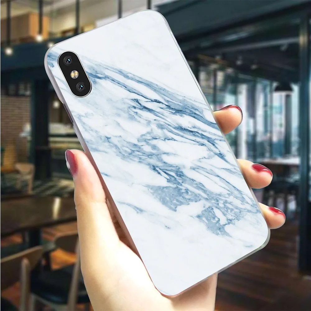 

Hard Cover for iPhone 8 Plus Pure Marble Case for iPhone XR Cases 6 6S Xs Max X 7 5S 5 SE Back Covers Fashion