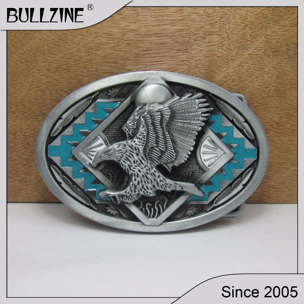 

The Bullzine Eagle belt buckle with pewter finish FP-02455 suitable for 4cm width belt