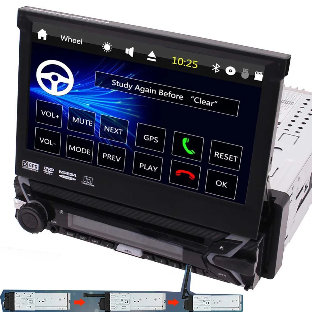 

Autoradio 7 Inch Capacitive Touch Screen Support Remote Control Free Rear View Camera Included! Single 1 Din In Dash Car Stereo