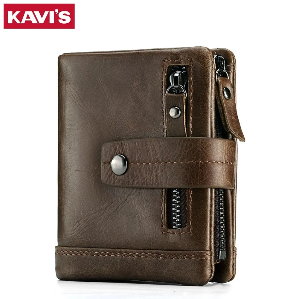 KAVIS Genuine Leather Wallet Men PORTFOLIO MAN Male Small Portomonee...