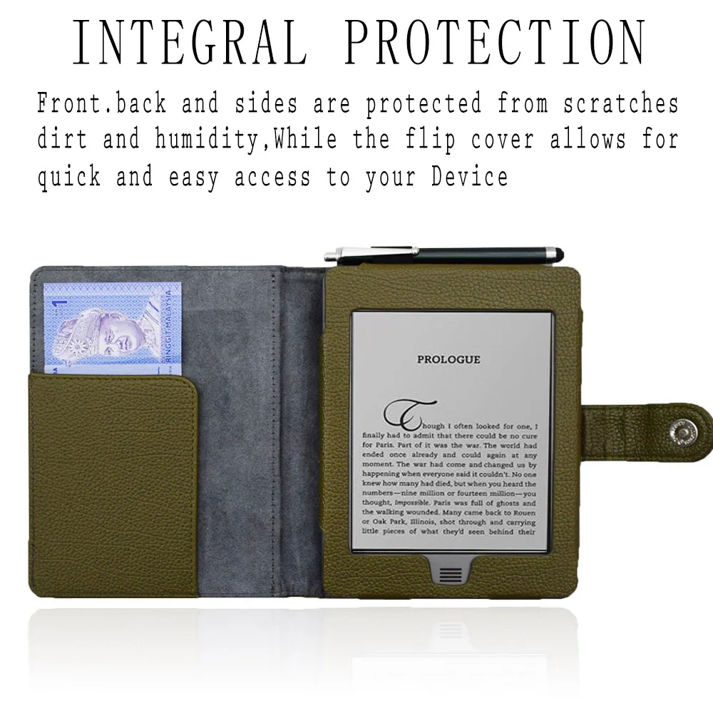 Чехол-книжка из искусственной кожи с откидной крышкой на магните для Amazon kindle touch ebook eReader kindle(модель: D01200) Защитный Чехол+ пленка+ стилус