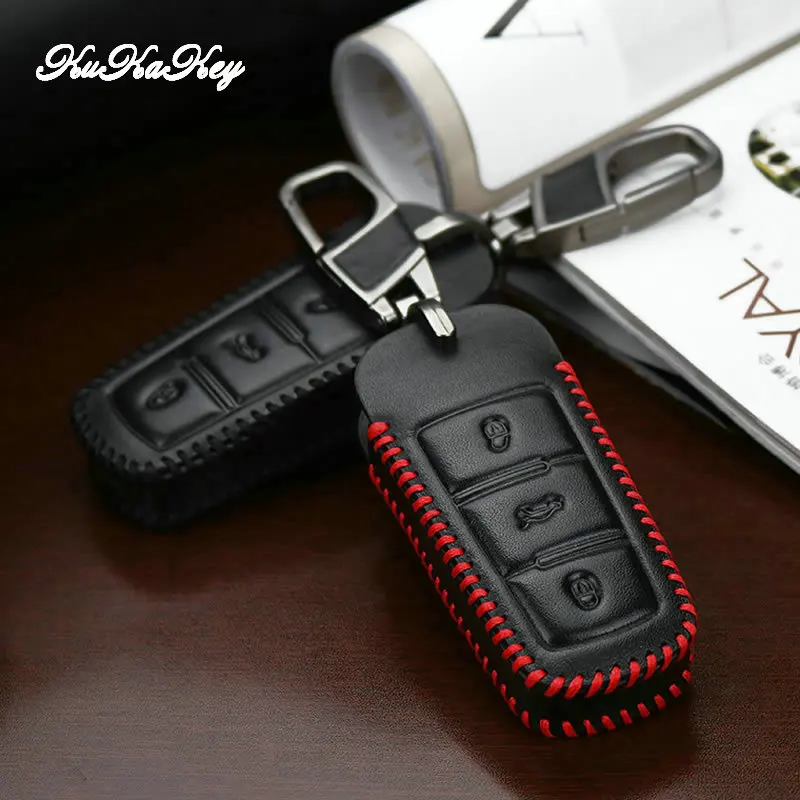 Кожаный чехол для автомобильного ключа Volkswagen VW CC Passat B6 B7 3C Maogotan R36 B5 B7L 3 кнопочный