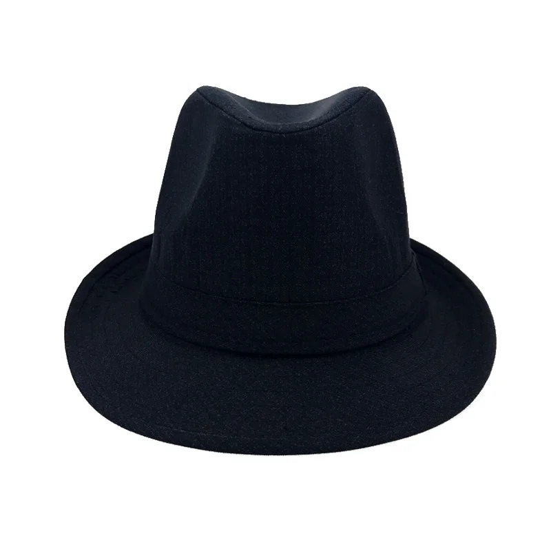 Шляпа в стиле винтаж головные уборы для мужчин и женщин джаз шляпа шляпы с плоским верхом в стиле ретро фетровой котелок сезон: весна–лето Панамы 57-60 см YY18041 - Цвет: Black Jazz Cap