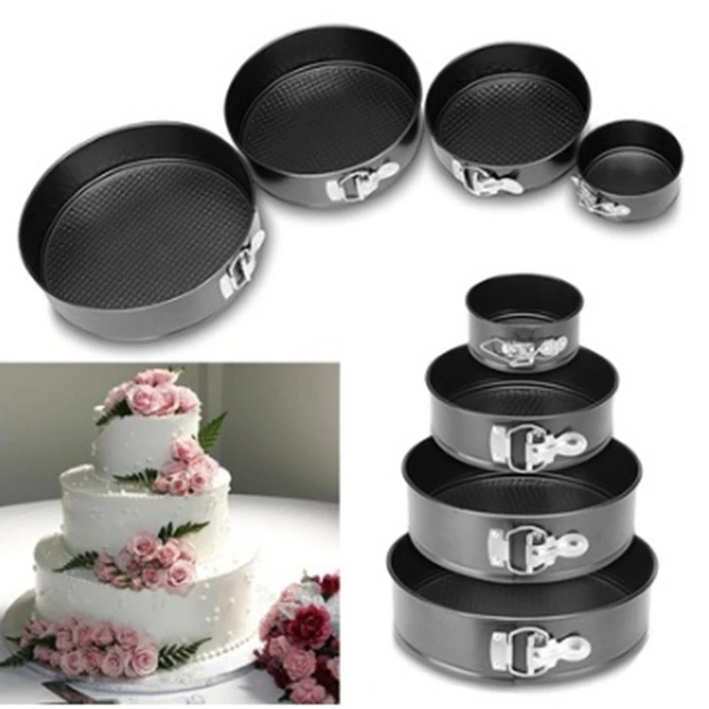 Fond Vivant Rond Avec Moule A Gateau De Verrouillage Multi Taille 4 7 9 10 Pouces Four En Mousseline Antiadhesif Cuisson Des Moules A Gateau De Demoulage En Direct Aliexpress