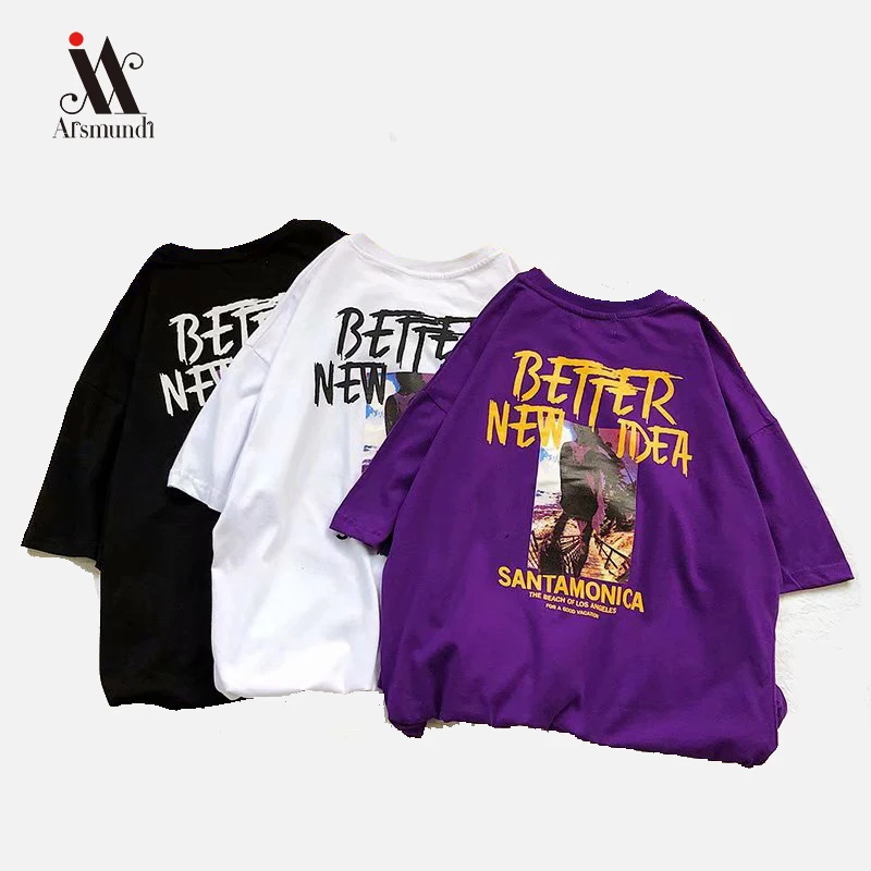 

Harajuku Print Short Sleeve T-Shirt Loose Fashion Casual Round Neck T-Shirt 2019 Summer Trend YouTube Men's Shirt T-Shirt