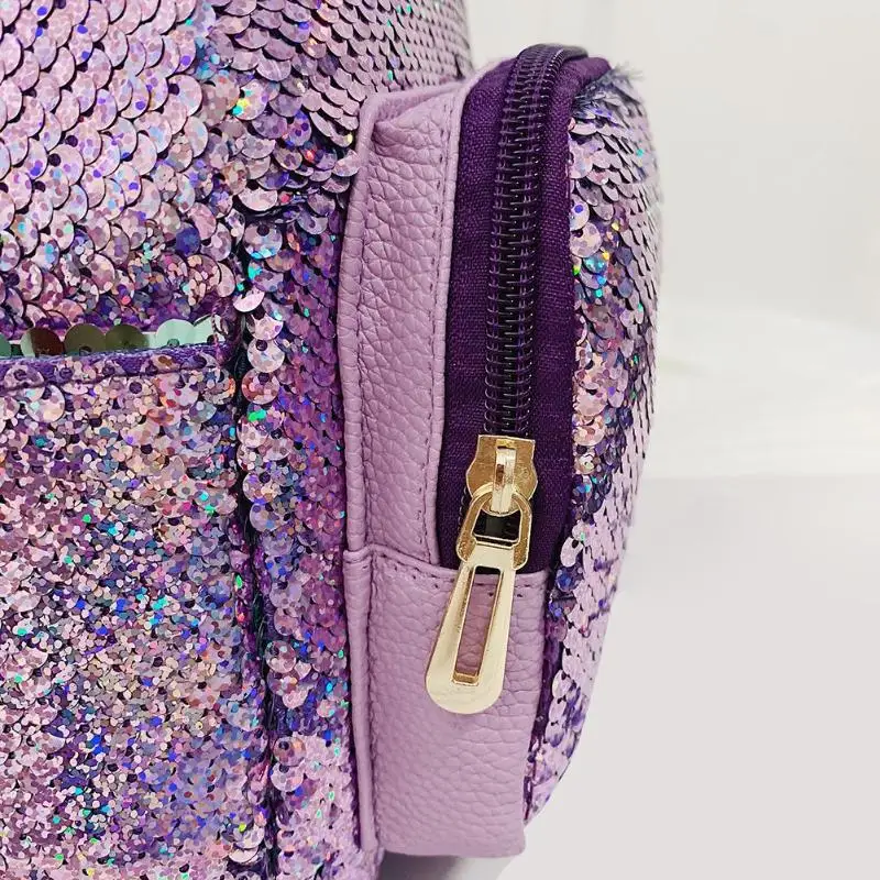 Рюкзак с блестками и маленькими ушками для женщин, модный ранец на плечо, школьные сумки для девочек, блестящий рюкзак для путешествий, рюкзак Bolsas Feminina Muje