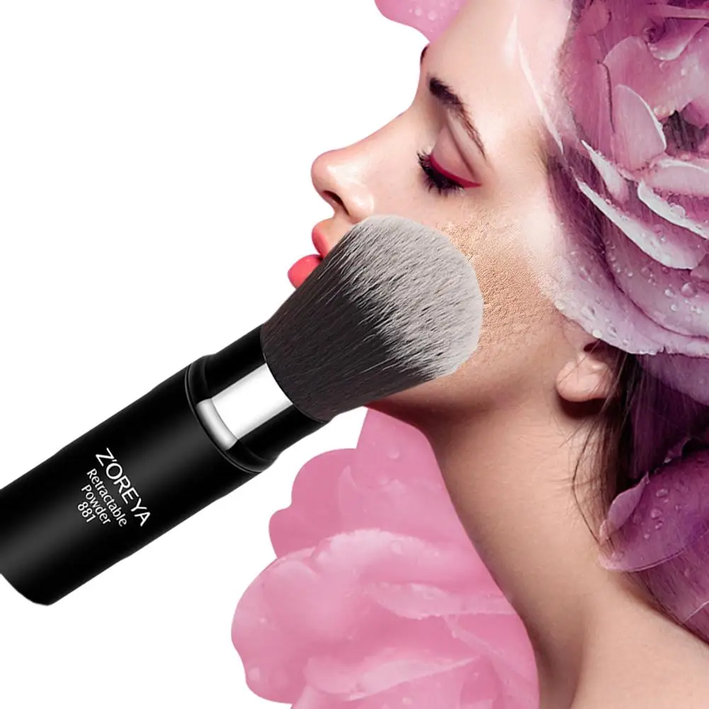 

1 Pcs Retractable Makeup Brush Professional Cosmetic Beauty Tool Foudation Blush Brush for Mineral Loose Powder Contouring Cream