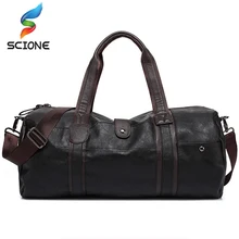 2017 Hot Men's Large Capacity PU Leather Sports Bag Gym Bag Fitness Sport Bags Travel Shoulder Handbag Male Bag Black Brown big capacity pu luggage stripe handbag durable travel fitness training gym single shoulder bag black white